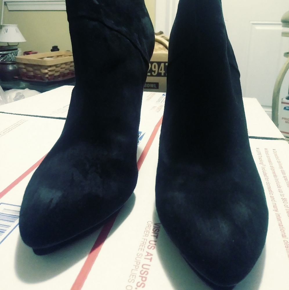 ZARA WOMAN BLACK SUEDE SHOES 👠 SIZE 10 LADY,A FABULOUS GIFTING.🎁 - Picture 7 of 8